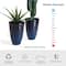 Glitzhome® Eco-Friendly Oversized Faux Cobalt Blue Ceramic Tall Bowl Plastic Pot Planter Set